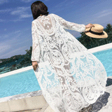 Summer Lace Embroidery Cardigan Sun Protection Swimsuit Women's Long-Term Seaside Beach Coat