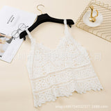 2025 New Hook And Flower Hollow Hoodie Outside The Coat Wearing A Small Sling Vest Woman