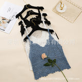 2025 New Hook And Flower Hollow Hoodie Outside The Coat Wearing A Small Sling Vest Woman