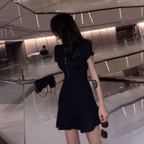 2026 Summer New Korean Version Of Han Fan Lazy Wind Fishtail Casual Small Black Dress Simple Dress Woman Trend