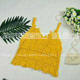 2025 New Hook And Flower Hollow Hoodie Outside The Coat Wearing A Small Sling Vest Woman