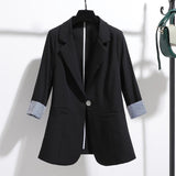 Small Suit Jacket Women 2026 Spring And Autumn New Korean Version Of Slimning Seven-Sleeved Suit Blouse Tide