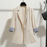 Small Suit Jacket Women 2026 Spring And Autumn New Korean Version Of Slimning Seven-Sleeved Suit Blouse Tide