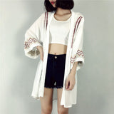 2025 Summer Dress New Women's Uniforms Embroidered Flowering Jackets In Long-Thing Coat Beach Sunscreen