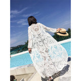 Summer Lace Embroidery Cardigan Sun Protection Swimsuit Women's Long-Term Seaside Beach Coat