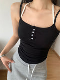 9118 # Human Cotton Pure Lust Wind Two Broken Flower Slings Outside Wearing Summer Hottie With Chest Cushion Top
