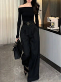 Early Autumn New Able-Wear Temperamental Women's Fashion Fashion Fashion High-End Feeling Small Fragrant Shoulder Trousers