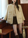 Wool Egyptian Gold Double C Royal Handicraft Loose Small Fragrant Long-Sleeved Coat Coat Women Autumn