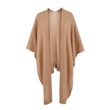 Old Money Style Pure Ice Silk Shawl Knitted Cardigan Women Autumn New Irregular Thin Cloak Hood Tops