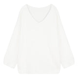 Imitation Water Stinger White Bare Shoulder Long-Sleeved Sweater Women Soft Glutinous Knitted Knitted Long Languid Sweater