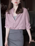 Spring And Autumn 2025 New Women's Design Sense Of Small French Shirt Temperament Collar Shirt Women's Long Sleeve Loose Top