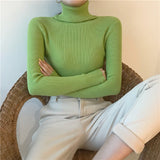 High-Necked Sweater Women 2025 Autumn And Winter Yangqi Inside A Knitted Bottom Shirt Long-Sleeved Cover Solid Color Top Women's Clothing