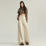 Autumn And Winter Main Push Color Tie High Waist Straight Jeans Trousers & Length Routine