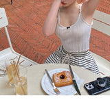 Comfortable And Beautiful Ootd Pure White Milk Tea Color Woven Flower Knitting Series Of New Women Thin And Light Luxury