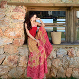 2025 Xinjiang Tourism National Wind Multi-Layered Impact Cloth Showing Thin Leg Pants Drag Trousers