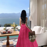 Sanya Resort Seaside Wearing A Beach Dress Hanging Neck-Cliny Dress Super Fairy Swing Beach Long Skirt
