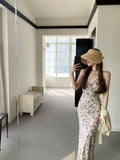 Charming Back Killing Man Wonderful Curve Lace Floral Skirt Sweet Temperament Sling Skirt Commuting High Waist