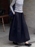 Black Flower Moss Half-Dress Woman Early Autumn 2025 New Tight Waist Cover Thin High Waist Grow Long Skirt