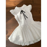 2026 High-End Feeling Bow Tie With Niche Dress Girl Gentle Style Lace Splicing Thin Skirt