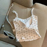 1053# Human Cotton Pure Sweet Hottie Sexy Bare Back To Thin Sling Vest Woman With Chest Pad Yoga Suit Hundred