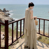 Seaside Holiday Dress 100 Folded Dress Dress High Atmosphere To Take Pictures Goddess Wearing Sexy Fairy Suit Dress