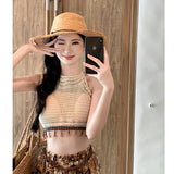 2025 Bohemian Print High-Waisted Broad Leg Trousers Yunnan Thailand Tourist Tug Trousers + Vest