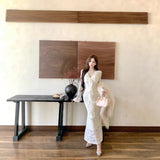 Lightly Styled Temperament Yujie V Tie With Lace Dress Women Spring And Autumn New Waist Thin Bag Hip Fishtail Skirt