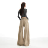 25 Autumn And Winter New Washing Fabric High Waist Thin Design Loose Wide Legs Casual Pants Women