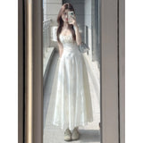The New French Bubble Sleeves Of The Women's 2026 Summer Dress With A Long Skirt With A Thin Temperament