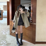 Small Senior Windwear 2025 Early Autumn Three-Dimensional Cut Medium Long Loose Silting High Atmosphere Sense Coat