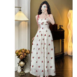 Micro Fat Mm French Fashion Sling Skirt Autumn Harvest Waist Seaside Fairy Dress