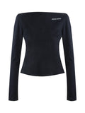 Yuanqi Miu Girl Yuan Ying The Same Miu Series Oblique Shoulder Knit Shirt Word Shoulder Side-Sclender New Top Woman