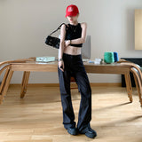 [BSF.Cn] Vintage Natural Straight-Back Low-Waisted Suit Bloggers Set Casual Pants Regular & Length