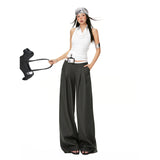 26Th Ootd!|2026 Spring New Design Feeling Casual Broad Legs Loose Thin Set Suit Pants