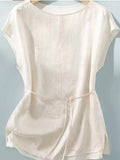 2026 High-End Luster Shiny Dress Dress Women's Summer Thin Temperament Collar Short-Sleeved Top