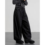 South Korea's Dongdae Gate Trendy Street Retro Handsome Leopard-Print Cross Drill Loose Broad-Legged Jeans