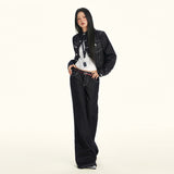 25Th Ootd! | Deconstructive Shoulder-To-Shoulder Jacket Original Bull-Colored Jeans Spring Pattern Cotton