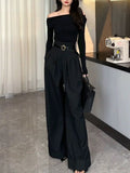Early Autumn New Able-Wear Temperamental Women's Fashion Fashion Fashion High-End Feeling Small Fragrant Shoulder Trousers