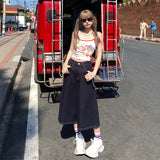 4 Color Retro High-Waisted Loose Broad Leg Pants Spring And Summer Slim Straight Seven-Point Trousers Jeans Women