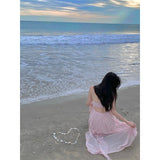 Pure-Temper Beauty Fairy Pink Lotus Side Fairy Pure Lusty Temperament Design Dress