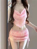 Yan 2026 New Swimsuit Lotus Bikini Three-Piece Holiday Beach Bubble Hot Spring Split Split Swimsuit Woman