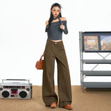 Vintage Autumn And Winter New Denim Trousers Feel Comfortable And Thin And Tugging Every Day Lazy Wind Loose