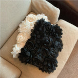 Small Fragrant Style Wearing A Half Dress Female High-Grade Three-Dimensional Rose Flower High Waist Thin A Word Short Skirt 3 Colors