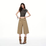 26 Years Of Summer Solid Color Hanging Feeling Loose Casual Seven-Point Trousers Women's Broad Legs Summer Thin Broad-Legged Trousers