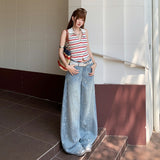 Vintage Curds Wide-Legged Jeans Women 2026 Summer New High-Rise Thin Straight Trousers Summer Thin