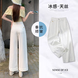 6628 Lyselle Tiansi Soft Jeans Women's Summer Thin 2026 High-Waisted Thin Nine-Point Straight Broad-Legged Trousers