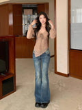 V-Neck Design Sense Of The Small Girl Autumn New Body-In-Law Inside The Bottom Shirt T-Shirt
