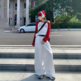 Vintage High-Waisted Loose Broad-Legged Trousers Mowing Folded And Thin Straight Jeans Women's Early Fall 2025