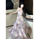 French Romantic Purple Mist Slings Hanging Dress With Bragy Cash To Collect Fishtails Holiday Fairy Dress