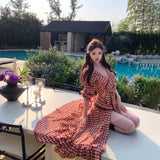 Xinjiang Sichuan West Travel Wears Vintage Hottie Red Plaid Short Shirt Shirt Suitcase